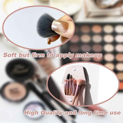 20 Sets Travel Makeup Brush Set Bulk Brushes Bag Mini Face Make up Brushes Brushes Bag for Makeup Party Favors Wedding Bridal Shower Favors Bridesmaid Gift Bachelorette Party Gift (Ivory Beige)