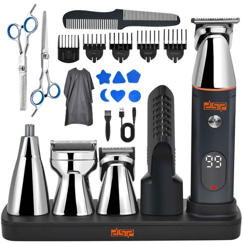 DSP® Beard Trimmer Rechargeable Body Grooming Sets Facial Hair Shaver for Nose Ear Public Hair Cutting Machine IPX7 Waterproof