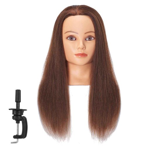 Headstar 24-26" Human Hair Mannequin Head - Hairdresser Training Head for Practice Cutting & Braiding
