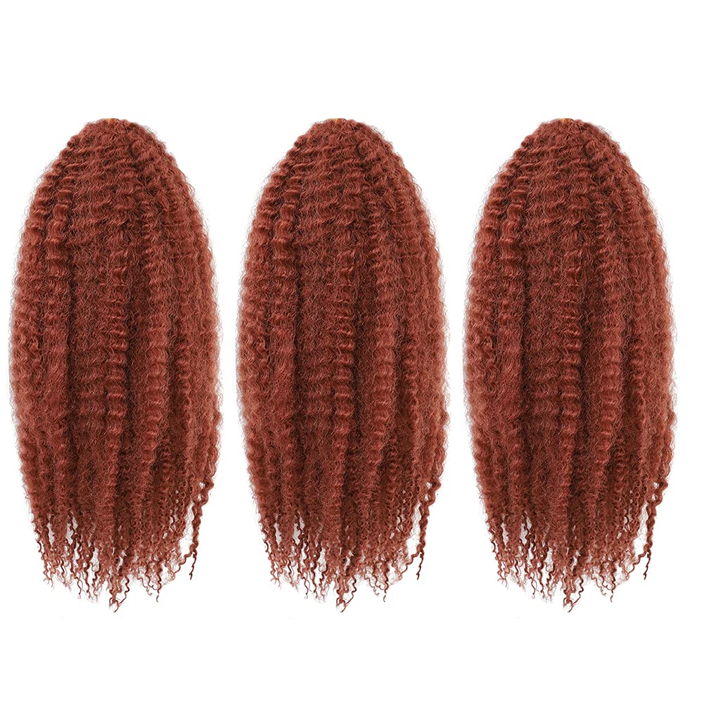 Dansama Marley Hair, 3 Packs Curly Crochet Braids for Marley Twist Braiding Hair, #350 Braids for Faux Locs Hair Synthetic Hair Extensions (24 Inch (Pack of 3), #350)