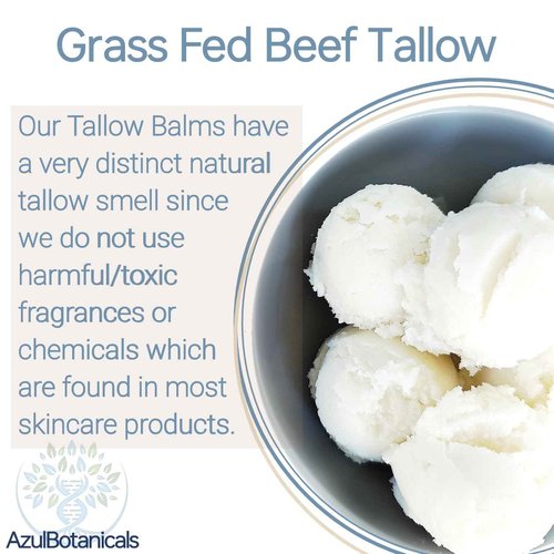 AzulBotanicals Methylene Blue Infused Whipped Grass Fed Beef Tallow Balm, Anti-Aging, Moisturizer, Stretchmarks, Rosacea, Psoriasis, Eczema, Acne, All skin types, Organic Ingredients 1.7oz