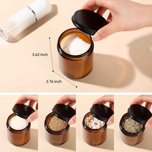 GIVAMEIHF 8oz Amber Glass Jars with Airtight Lids (3 Pack) - Empty Candle Jars for Candle Making,Cosmetic Jars for Creams,Lotions & Salve