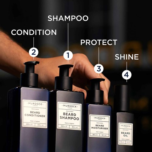 Murdock London Beard Shampoo for Men – Sulphate-Free, pH-Balanced Natural Beard Wash for Softening, Beard-Druff Prevention & Skin Comfort – Barber-Approved, Natural Oils for Hydration (8.5 fl. oz.)
