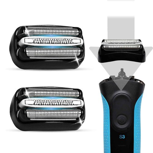 VIDSA 2 Pack 32B S3 Electric Replacement Shaver Head for Series 3 Shaving Razors, Compatible with S3 3040s 3080s-4 370cc 3070cc 3000s 3010, 3090cc Etc.