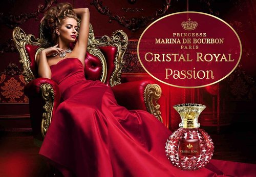 Princesse Marina de Bourbon Cristal Royal Passion Eau de Parfum for Women - Opens with Pear, Blackcurrant and Bergamot - Blended with Jasmine and Violet - For Elegant Ladies - 3.4 oz