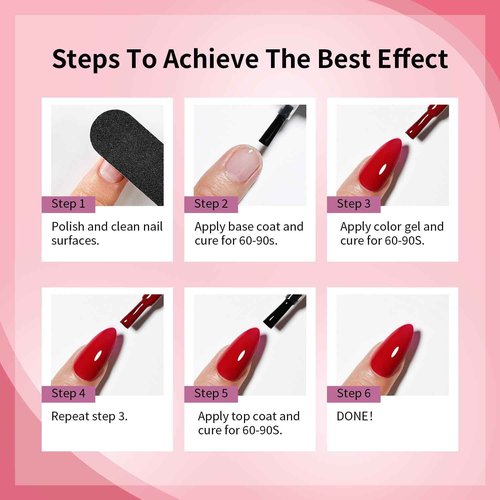 JODSONE 30 Colors Gel Nail Polish Set Same Color Same Bottles 6 PCS of Functional Gel Polish