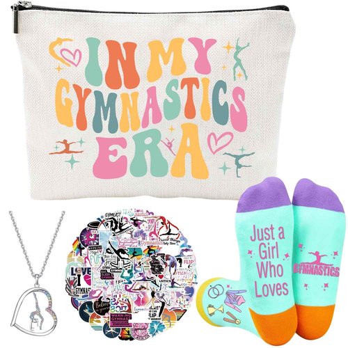 FJHAIY Gymnastics Stuff Gymnastics Makeup Bags Gymnastics Necklace Gymnastics Gifts Socks Gymnastics Stickers-Gymnastics Lovers Gifts (gymnastics-Set A)