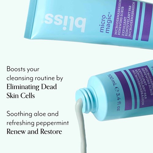 Bliss Exfoliation & Brighten Duo: Micro Magic Exfoliating Scrub & Mighty Marshmallow Mask