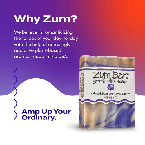 Indigo Wild Zum Goat's Milk Soap Bar - Bar Soap for Hands & Body Made with Essential Oils - 3 oz - Frankincense-Lavender (6 Pack)