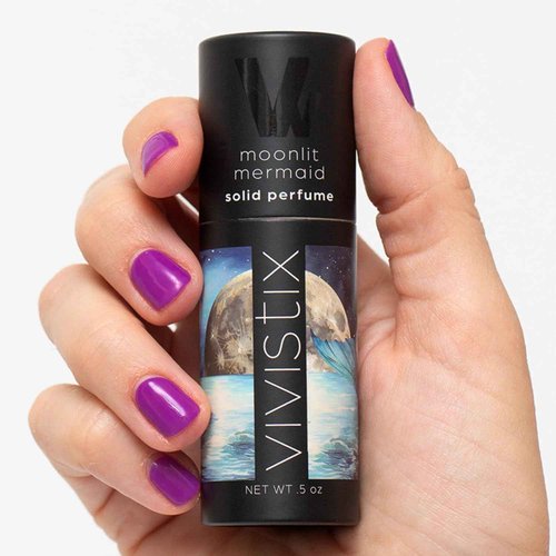 Vivistix Solid Perfume Stick | Moonlit Mermaid scent | Portable, clean, fresh, aquatic travel perfume | Made in the USA | no parabens, phthalates, or preservatives