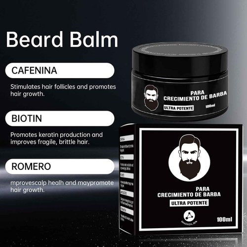 New Apolo Para Barba, Apolo Ultra Potente Estimulante De Barba, Balsamo Para Crecimiento De Barba Para Hombre,Beard Balm for Men's Beard Growth, Moisturizes & Strengthens 100 ml / 3.5 oz (2PC)