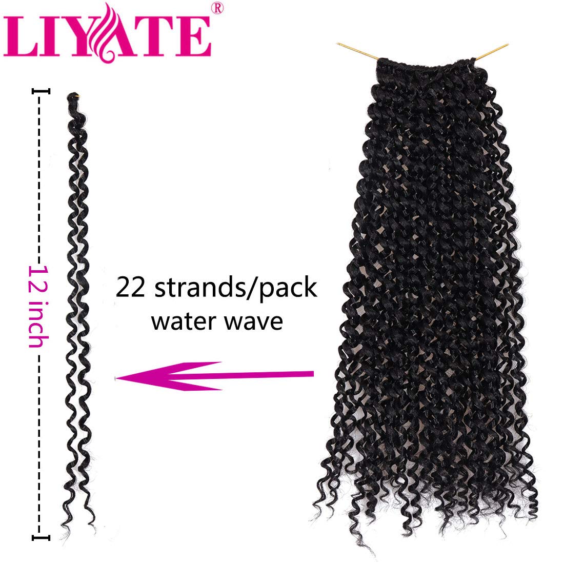 Passion Twist Hair 14 Inch Water Wave Crochet Hair for Women Curly Bohemian Braiding Hair Extensions Crochet Braids 7 Packs 1B