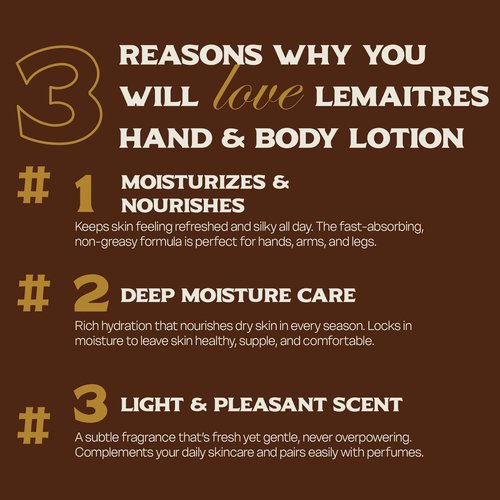 LEMAITRE Hydrating Hand & Body Cream – Non-Greasy Moisturizer for Soft Skin, Fast Absorbing Lotion with Light Scent, Travel-Friendly Skincare (Pack of 6), Sage, Lemon Grass, Vervena