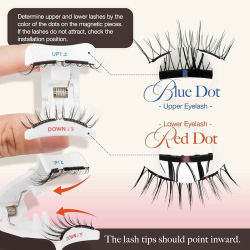 LASHVIEW Magnetic Eyelashes Natural Look, Reusable Magnetic Lashes with Applicator, No Glue Needed, Windproof & Waterproof,Comfort RCM01-1