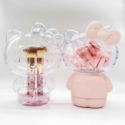 Impressions Vanity Hello Kitty 12 PCs Makeup Sponge Set with Container, Latex Free Blender Facial Sponges Applicator for Beauty Application, Powder, Cream, Concealer, Dry, and Wet Foundation Blending