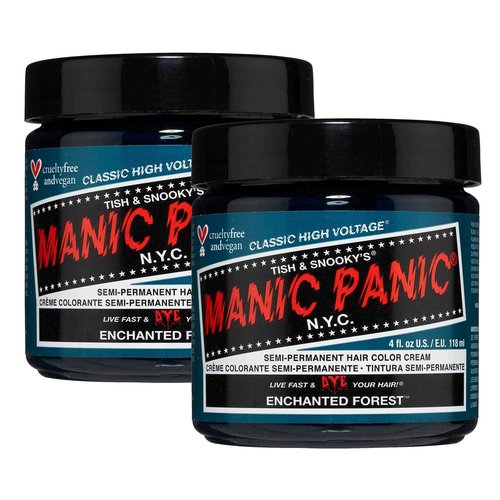 MANIC PANIC Classic Enchanted Forest Semi Permanent Hair Color - Deep Teal Green Hair Dye for Women & Men That Lasts 4-6 Weeks - Vegan, Ammonia & Cruelty-Free - Create & Mix Custom Shades (4oz / 2pk)
