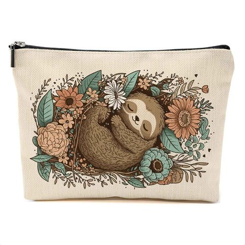 DHKG Cute Sloth Makeup Bag Sloth Gifts Cosmetic Bag Sloth Stuff Animal Lover Gifts for Women Girls Friend Daughter Sloth Gift Travel Organizer Zipper Pouch Graduation Birthday Friendship Gifts