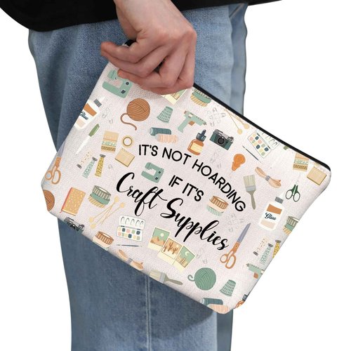 G2TUP Crafter Gift It's Not Hoarding If It's Craft Supplies Makeup Bag Crafting Lover Cosmetic Bag Sewing Lover Gift (Craft Supplies MB)