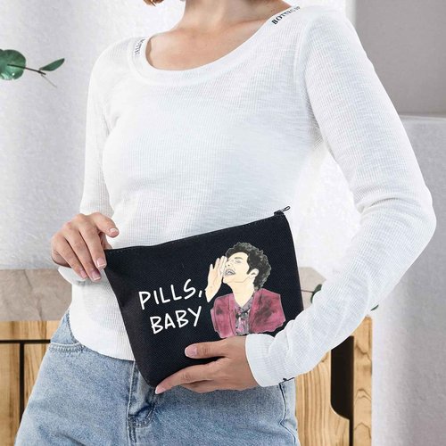 G2TUP John Raffio Travel Cosmetic Bag Leslie & Tom Fans Gift Pills Baby Zipper Pouch Bag Parks Manager Merch (Pills Baby BL MG)