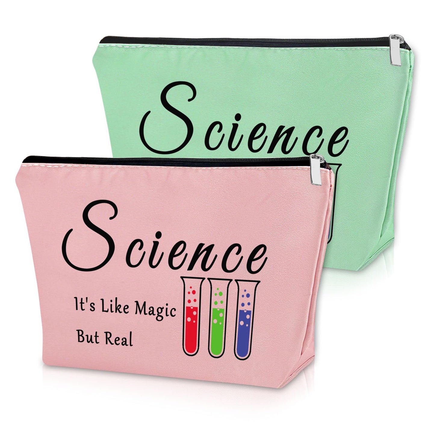 Sazuwu 2PCS Scientist Gifts for Women Makeup Bag Gifts for Science Lovers Adults Science Themed Gifts for Teachers Cosmetic Bag Chemist Gifts Biology Gift Birthday Christmas Gifts Travel Pouch