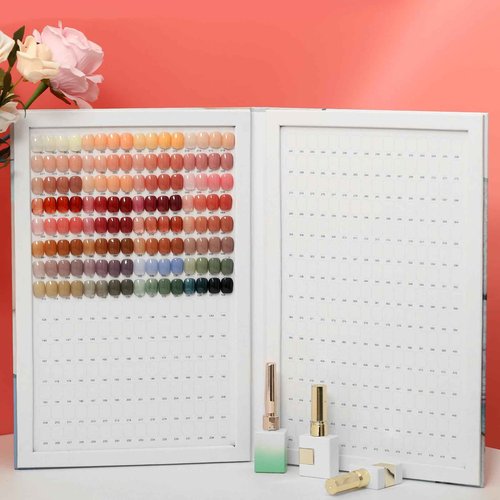 C12rtive 480 Nail Colors Book,Professional Nail Polish Chart Book with 600 Practice Tips & 1-500 Number Labels, Pre-Numbered Slots,Perfect for Salons and Home Use(Blue)