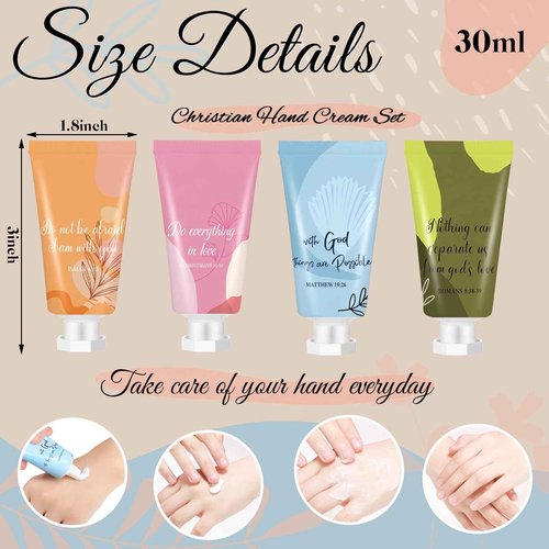 36 Pcs Christian Hand Lotion Bulk Gifts for Women Bible Verse Mini Travel Hand Cream Religious Thanksgiving Christmas Gift for Church Members Prayers Teachers Coworkers Homeless