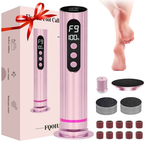 Electric Foot Callus Remover - 2 in 1 Electric Foot File,Adjustable Speed Foot File with Sandpaper Discs & Grinding Heads, 9 Speeds Callus Remover for Feet, Pedicure Tools for Valentine's Day Gift