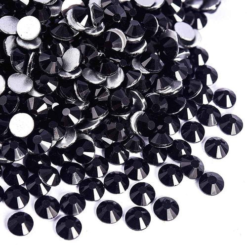 Blinginbox Flatback Rhinestones Bulk,14400pcs Crystal Round Loose Gemstones Glass Rhinestones for Crafts Makeup Nail Art Clothes Shoes DIY Decorations(SS16,3.8-4.0mm,Black)
