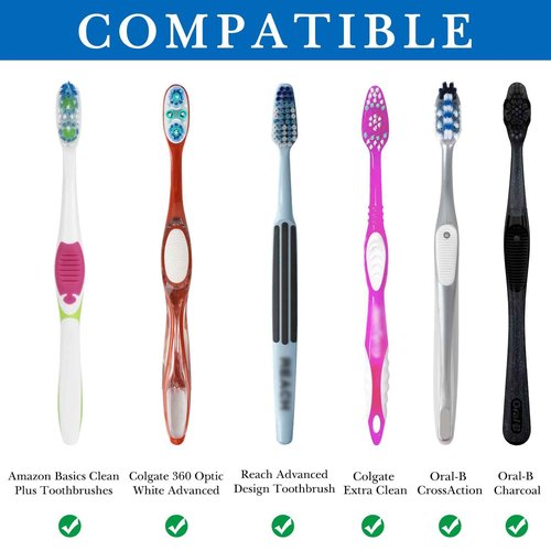 Linkidea Travel Toothbrush Head Covers with Suction Cup, Portable Wall Mount Toothbrush Cap Holder for Outdoor (12 Pcs)