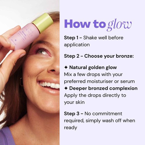 Luna Bronze Cosmic Bronzing Drops | Lightweight, Hydrating & Washable Liquid Bronze Drops | Non-Greasy Formula Enriched with Sodium Hyaluronate & Shea Butter | Responsible Mica (30ml/1.01 fl. oz)