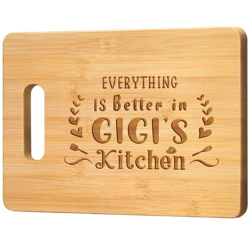 Pandasch Gigi Gifts, Best Gigi Birthday Gifts from Grandkids - Unique Engraved Bamboo Cutting Board, Funny Birthday, Christmas or Mothers Day Gifts for Gigi