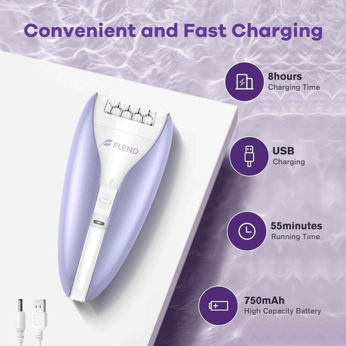 Silent Epilator for Women, 2-Speed Facial & Body Hair Remover, Smooth Glide Technology, for Face, Legs, Bikini & Arms