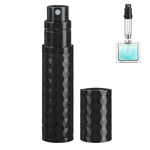 Qavhun Travel Perfume Atomizer Bottle Refillable - 5ml Leakproof Fragrances Perfume Atomizer, Portable Perfume Sprayer, Perfume Refillable Bottle for Traveling (Black)