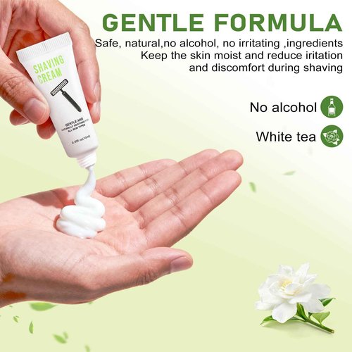 100 Shaving Cream Bulk Travel 10ml/0.35fl oz,Disposable Shaving Cream in Bulk Travel Shave Cream for Hotel Homeless,White Tea
