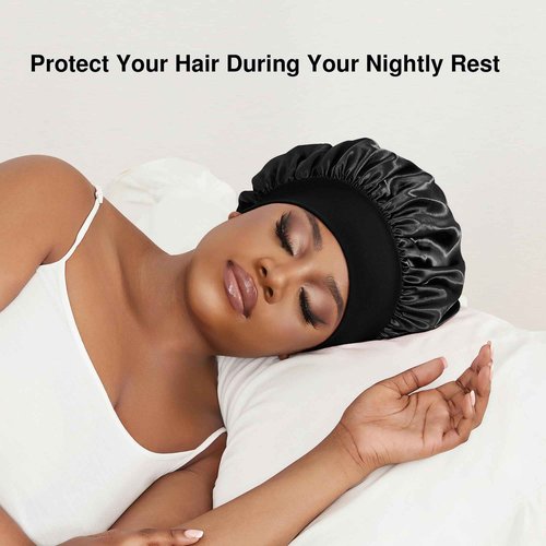 Satin Bonnet Silk Hair Bonnet for Sleeping Women Men Night Cap Sleep Bonnet Hat Hair Cap 9 Pack with Wide Band, Multicolor
