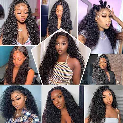 24 Inch Itip Hair Extensions Kinky Curly Pre Bonded Microlinks Human Hairs Extension Stick I Tip Hair Bundles Curly Keratin Hair Extension 1B Black Color for Women Professional Salon Hair 50g 50Stands