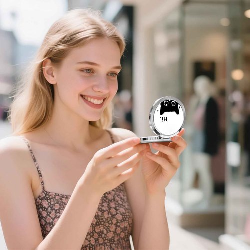 GAOLZIUY Black Cat Gifts for Women Girls, Cute Cats Compact Makeup Mirror, Gifts for Cat Lovers Mom for Birthday Valentines Day