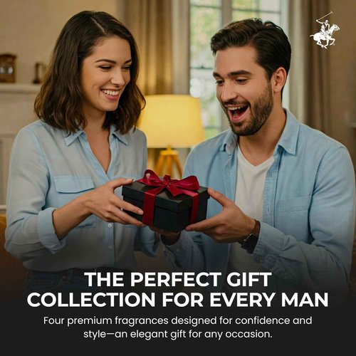 Beverly Hills Polo Club EDT Pen Spray Collection - Set of 4 Men's Fragrance Gift Set - Active, Sexy, Blaze and Blue Scent - Long-Lasting, Travel-Friendly Cologne for Men (10ml Each)