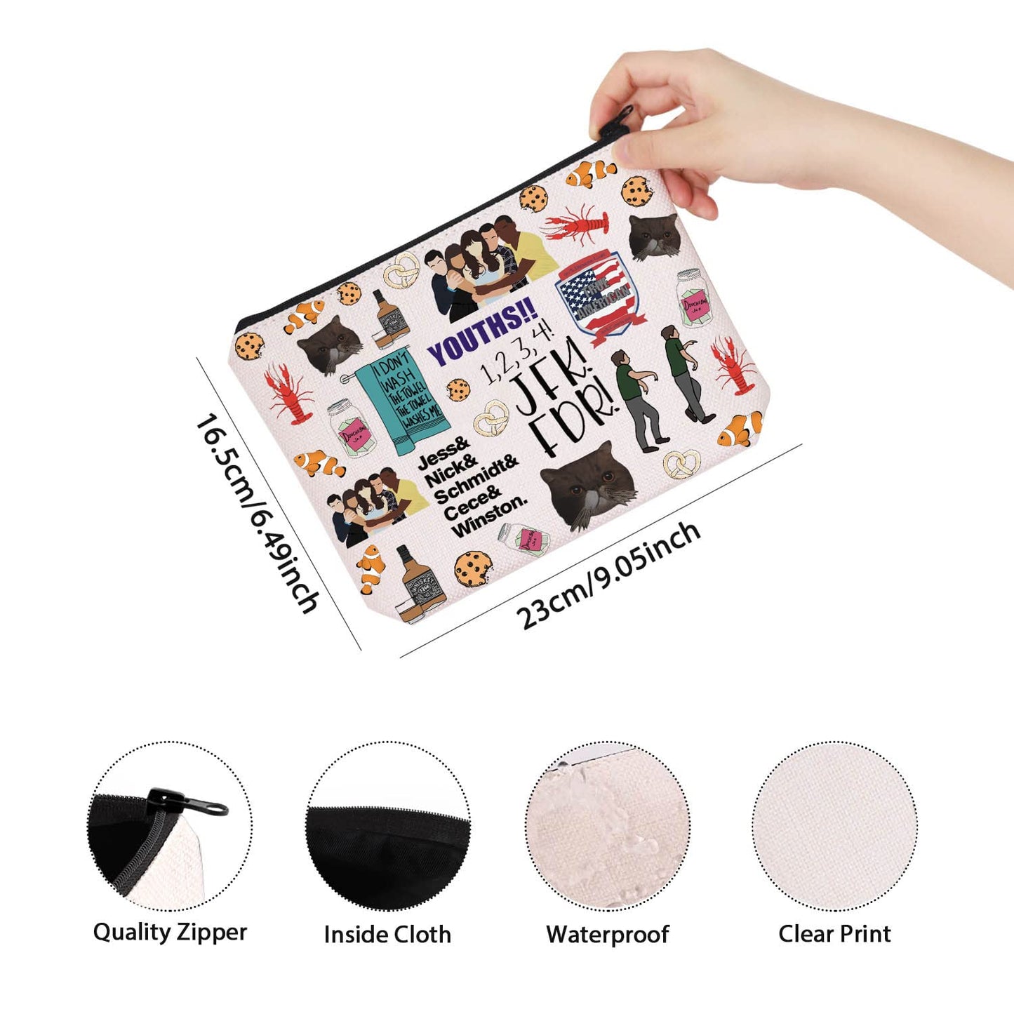 Girl TV Show Inspired Gift TV Series Cosmetic Bag Moonwalking Girl Tv Sitcom Gift For Women (new tv girl)