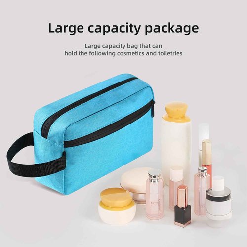 Icramsy Travel Toiletry bag Toiletry bag for women men Hanging Cosmetic bag Travel accessories for Women Men (Lake blue)