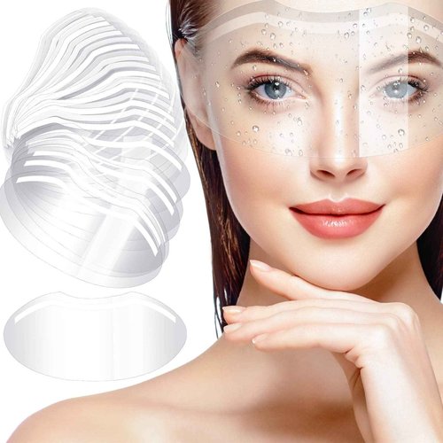 300 Pcs Makeup Shower Face Visors Permanent Microblading Supplies Disposable Plastic Shower Visor Clear Face Cover for Hairspray Salon Eyelash Extensions Eyelid Aftercare