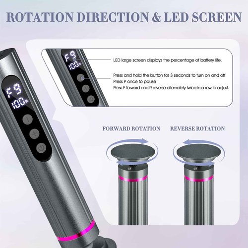 Electric Foot Callus Remover, 2 in 1 Callus Remover for Feet, 9 Adjustable Speeds with Sandpaper Disk and Nail Drill Bits, Digital Display, Rechargeable Pedicure Tools for Dead Skin(Gray)