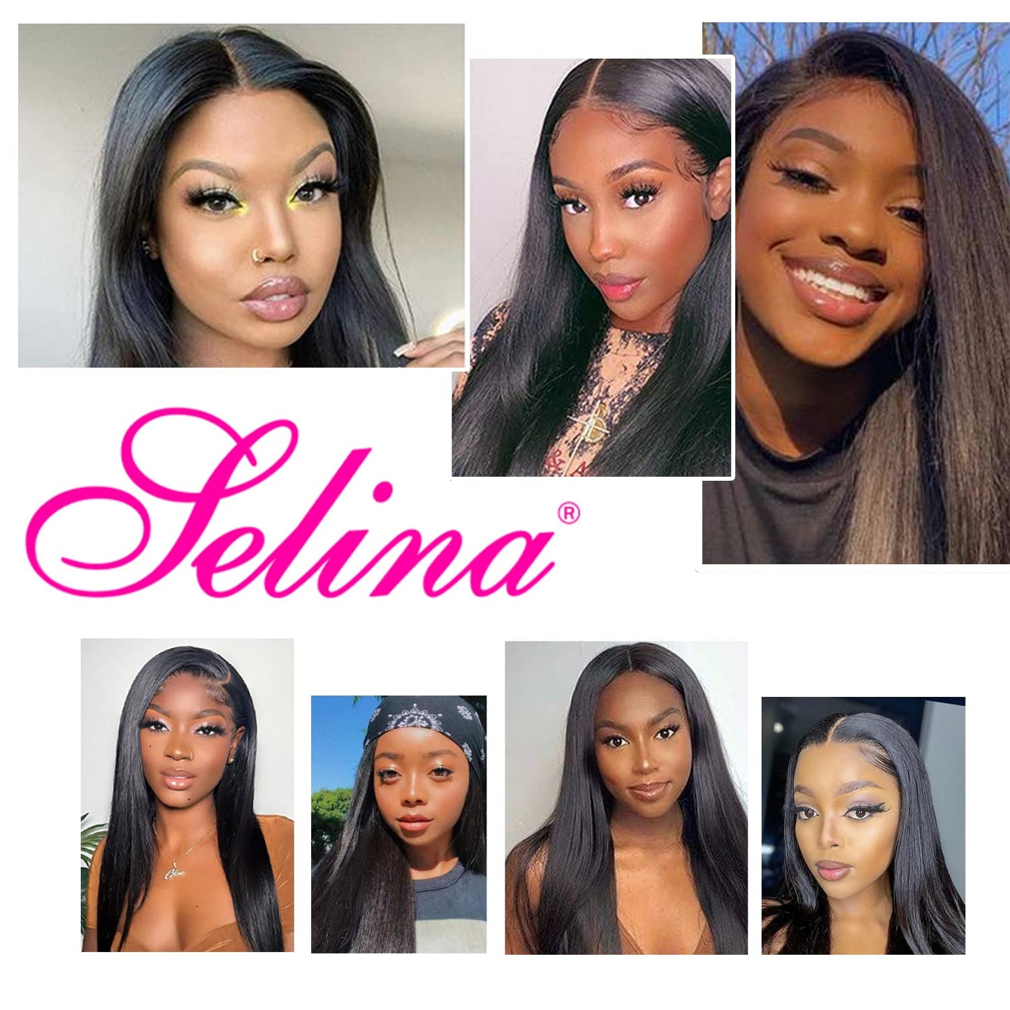 Selina Straight Lace Closure 13x4 Hd Lace Frontal Closure Transparent Lace Frontal Closure Brazilian Straight Human Hair Natural Black Hair Color（12Inch,13x4 Straight）