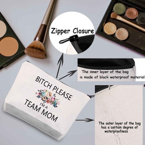 TSOTMO Team Mom Gift Team Mom Survival Kit Cosmetic Bag for Women Leader Appreciation Gift Best Leader Ever