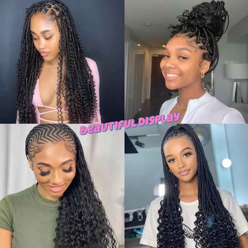 Human Braiding Hair for Boho Braids Human Hair Braiding Hair Curly Wet and Wavy Boho Hair for Braiding Unprocessed Virgin Water Wave Bulk Human Hair for Braiding Knotless Natural Color 18 Inch