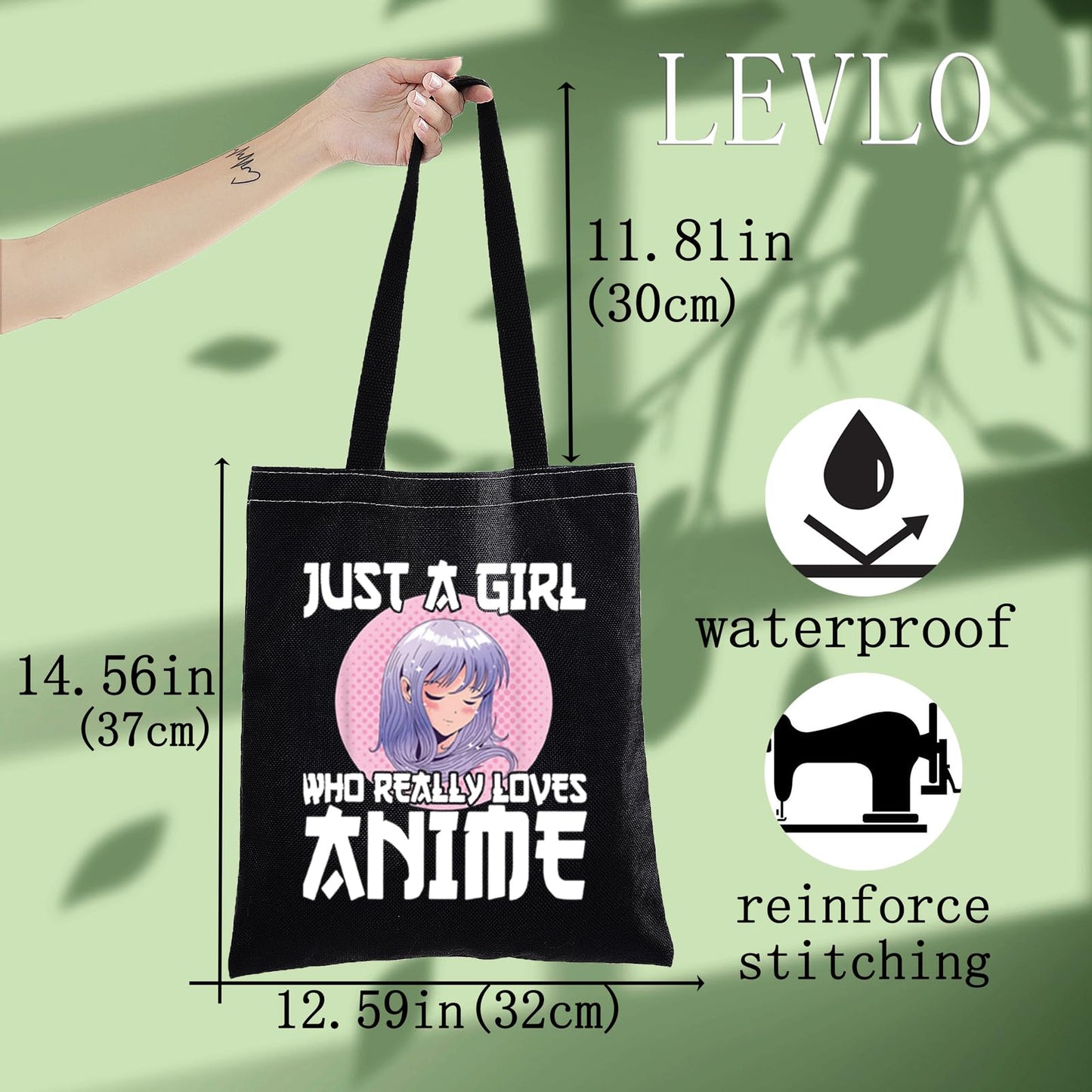 LEVLO Anime Fans Make up Bag Anime Lover Gift Just A Girl Who Really Loves Anime Cosmetic Make up Bag (Loves Anime BT)