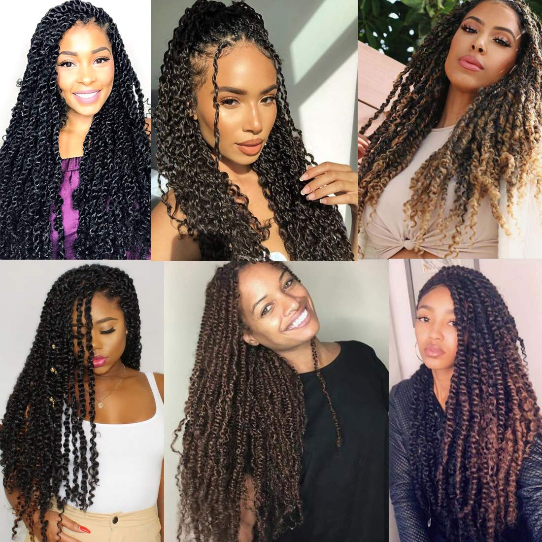 Passion Twist Hair 18 Inch Water Wave Crochet Hair for Women Curly Bohemian Braiding Hair Extensions Crochet Braids 6 Packs 4