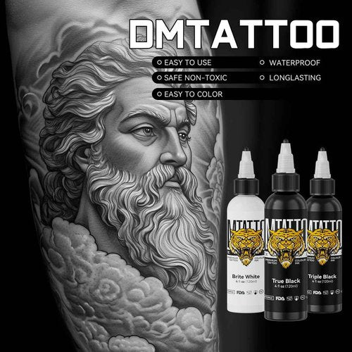 Tattoo Ink Brite White 4 OZ 120ml Lining, Tattoo Pigment Concentrated Color Evenly Vibrant and Bright
