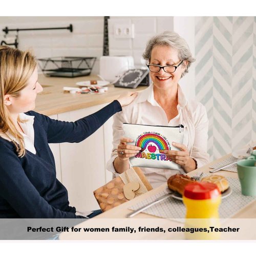 EKGJW Spanish Maestra Teacher Gifts Makeup Bag - Teacher Cosmetic Bag,Maestra Spanish Appreciation Gifts for Women Girls