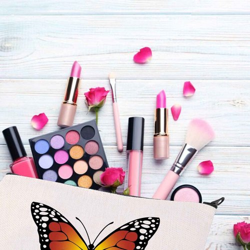 BDPWSS Butterfly Makeup Bags For Women Monarch Butterfly Lover Gift Just a Girl Who Loves Monarchs Butterflies Gift (Girl loves monarchs2)